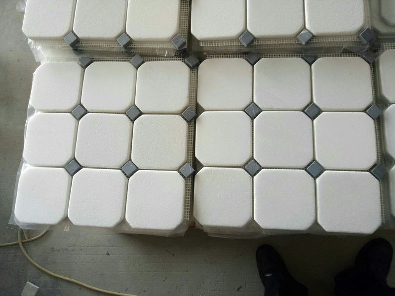 white marble mosaic