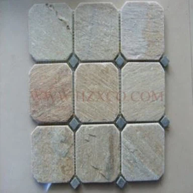 बेज रंग स्लेट मोज़ेक टाइल