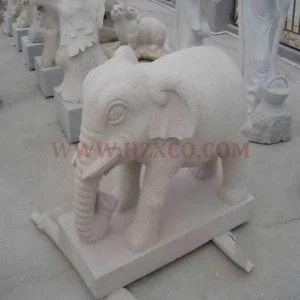 बेज ग्रेनाइट हाथी मूर्तिकला