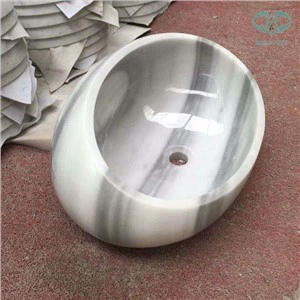 ग्रे और व्हाइट मार्बल स्टोन सिंक