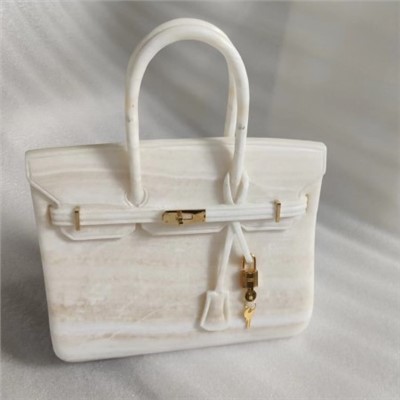 White Onyx Carving Handbag
